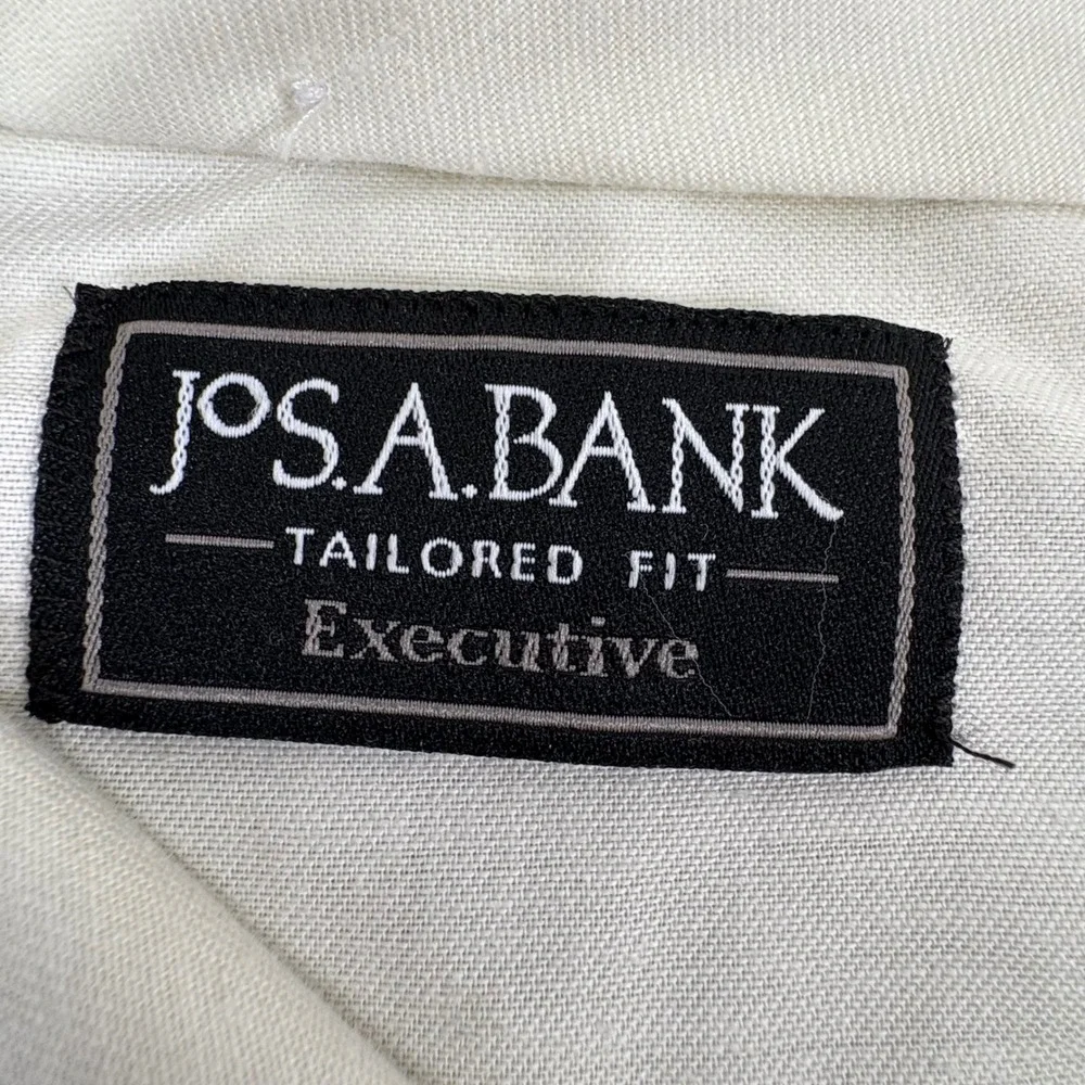 Jos A Bank Suit Mens 46L 38x29 Tan Wool 2 Button Flat Front Signature Old Money